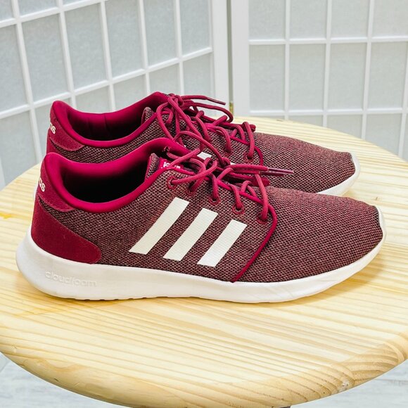 Adidas Cloudfoam QT Racer Running Women's Shoes - Maroon/White - Picture 2 of 10
